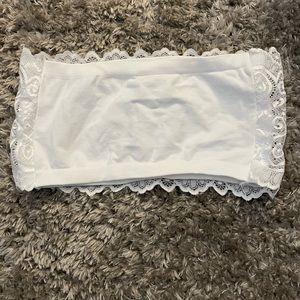 white lace bando top